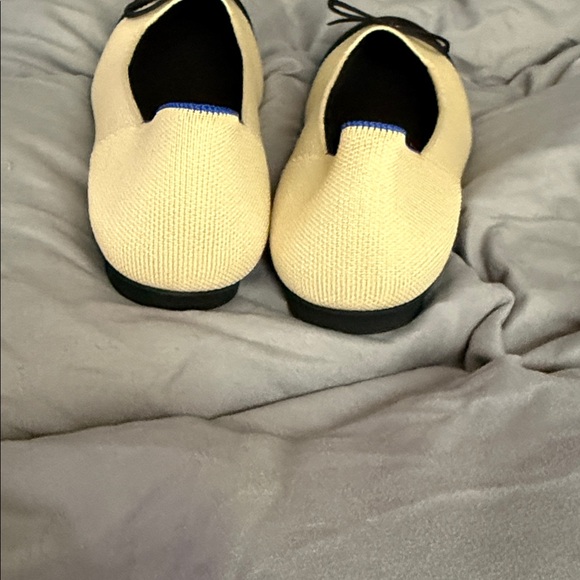 Rothy's Black and Cream Flats with Blue Accent - Picture 6 of 6